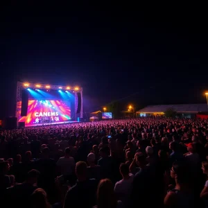 Crowd enjoying Train's concert at Frederik Meijer Gardens in Grand Rapids