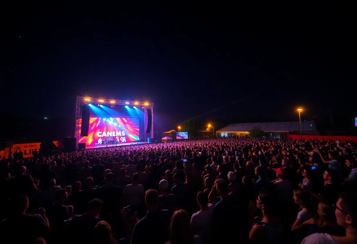 Crowd enjoying Train's concert at Frederik Meijer Gardens in Grand Rapids