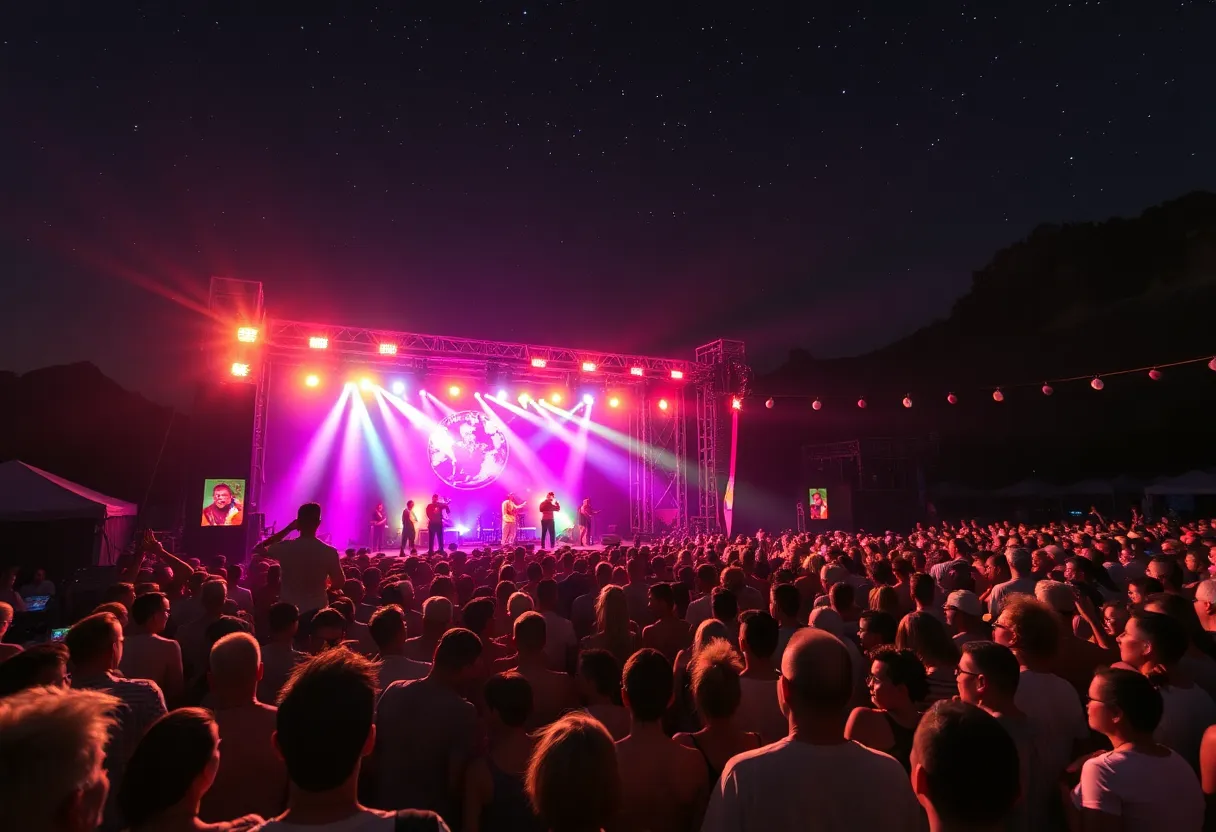 Audience enjoying Umphrey’s McGee concert at Frederik Meijer Gardens