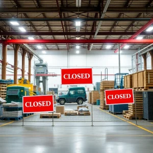 Utz Brands manufacturing facility with closed signs