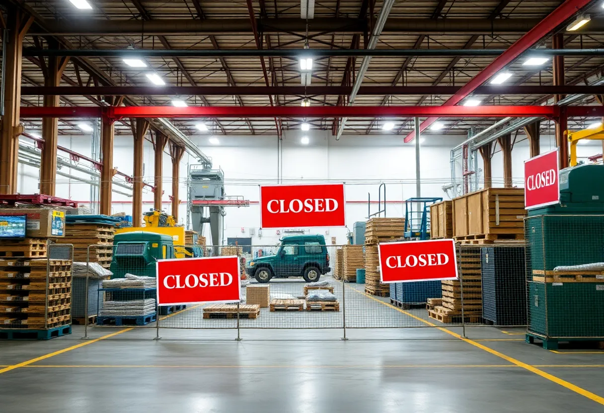 Utz Brands manufacturing facility with closed signs