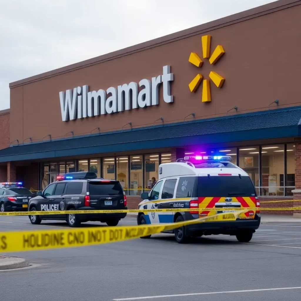 Emergency response at Walmart in Alpine Township
