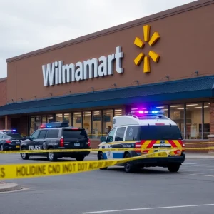 Emergency response at Walmart in Alpine Township