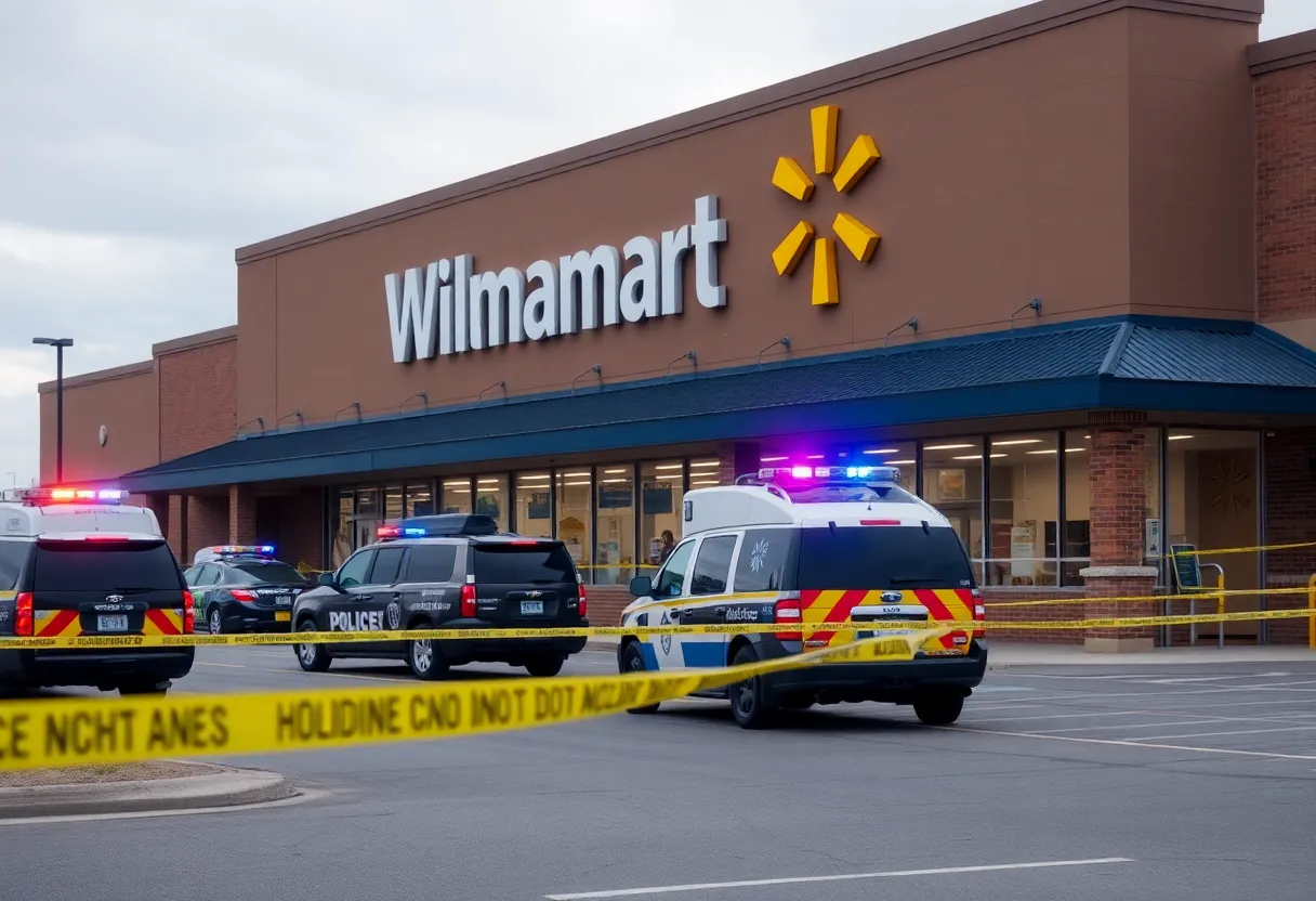 Emergency response at Walmart in Alpine Township