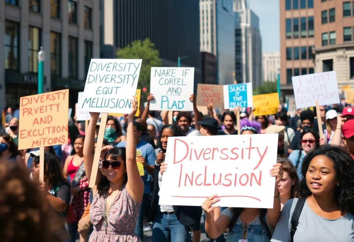 Protesters advocating for diversity and inclusion in West Michigan