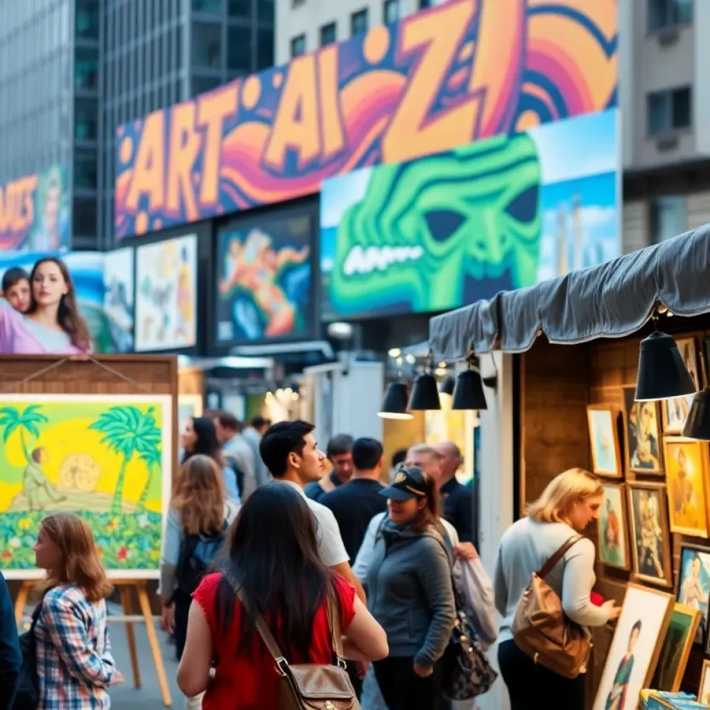 Art installations displayed during the ArtPrize festival in Grand Rapids.