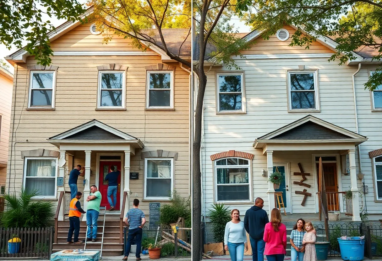 Renovated homes showcasing community spirit and design transformation.