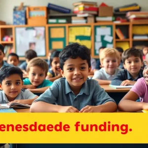 Classroom with diverse students participating in education