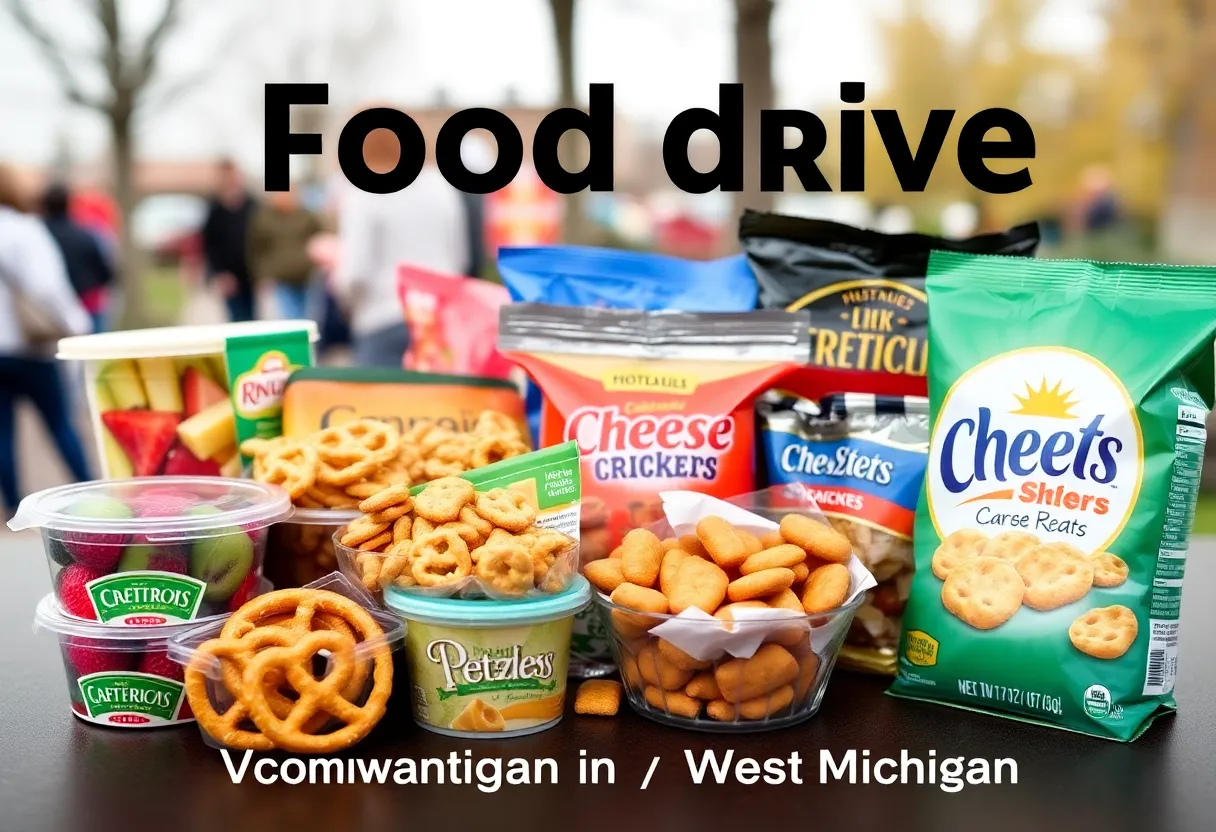 Assorted healthy snacks for community food drive
