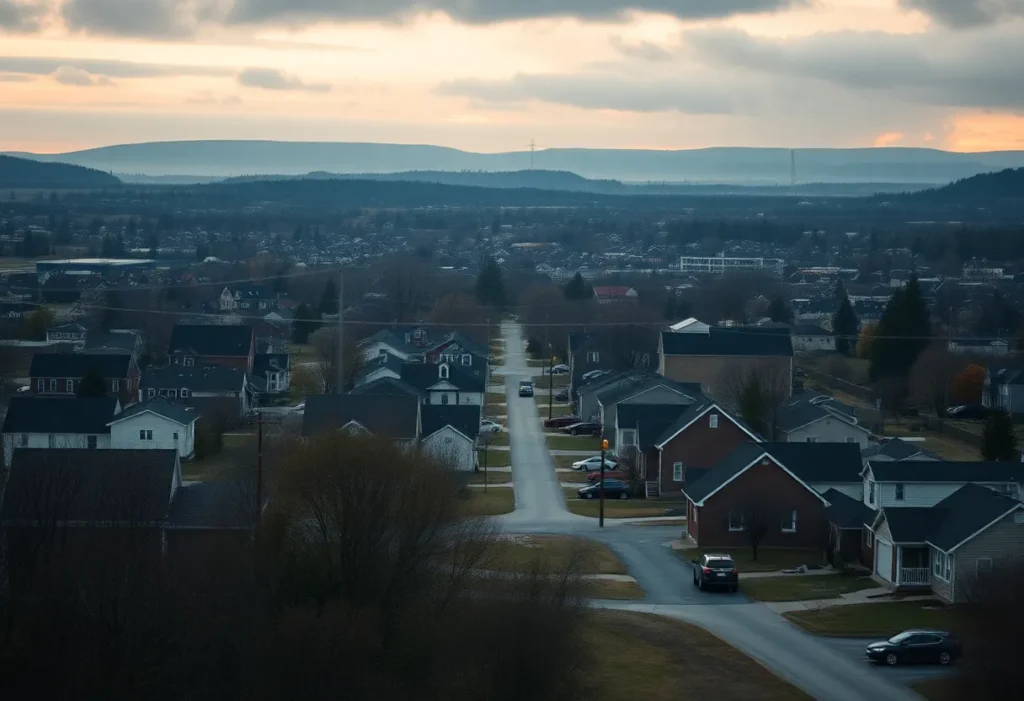 A reflective view of a city symbolizing community support in the face of tragedy.