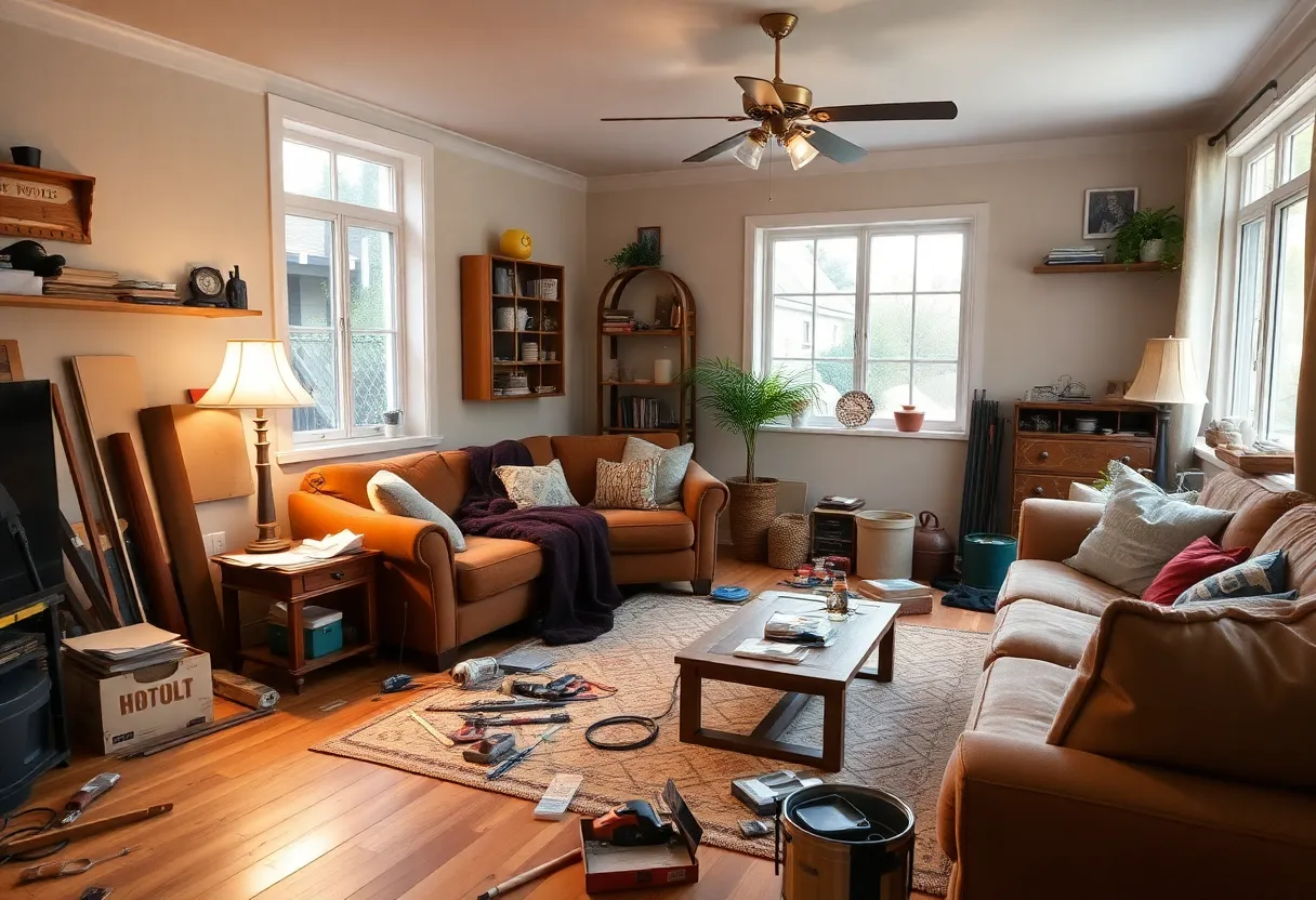 A beautifully renovated living room that represents love and comfort