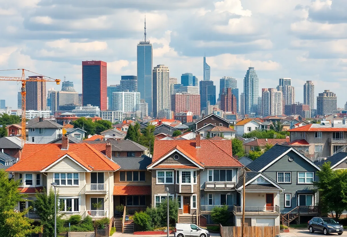 Urban neighborhood in Detroit with home repair projects