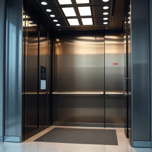 Modern elevator in urban environment symbolizing service expansion