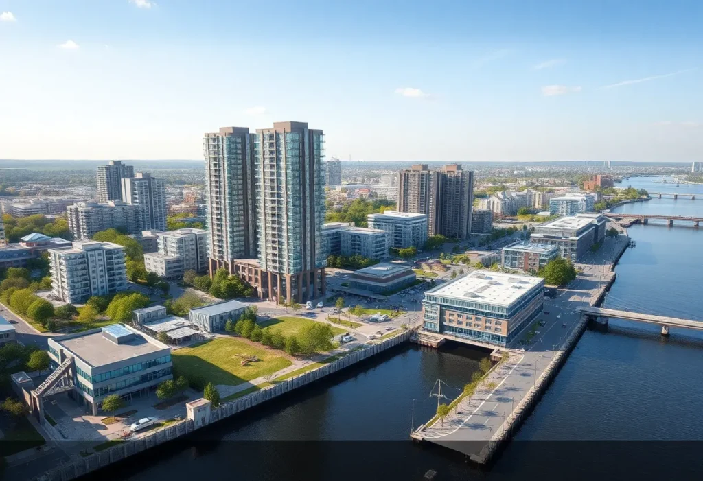 Artist's rendering of the Fulton & Market mixed-use development in Grand Rapids, Michigan.