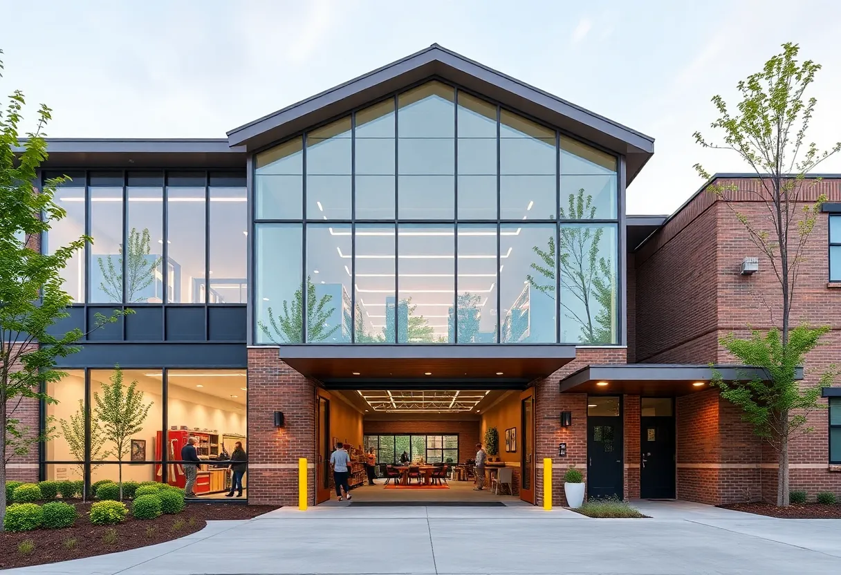 Exterior view of Grand Rapids' new fire station