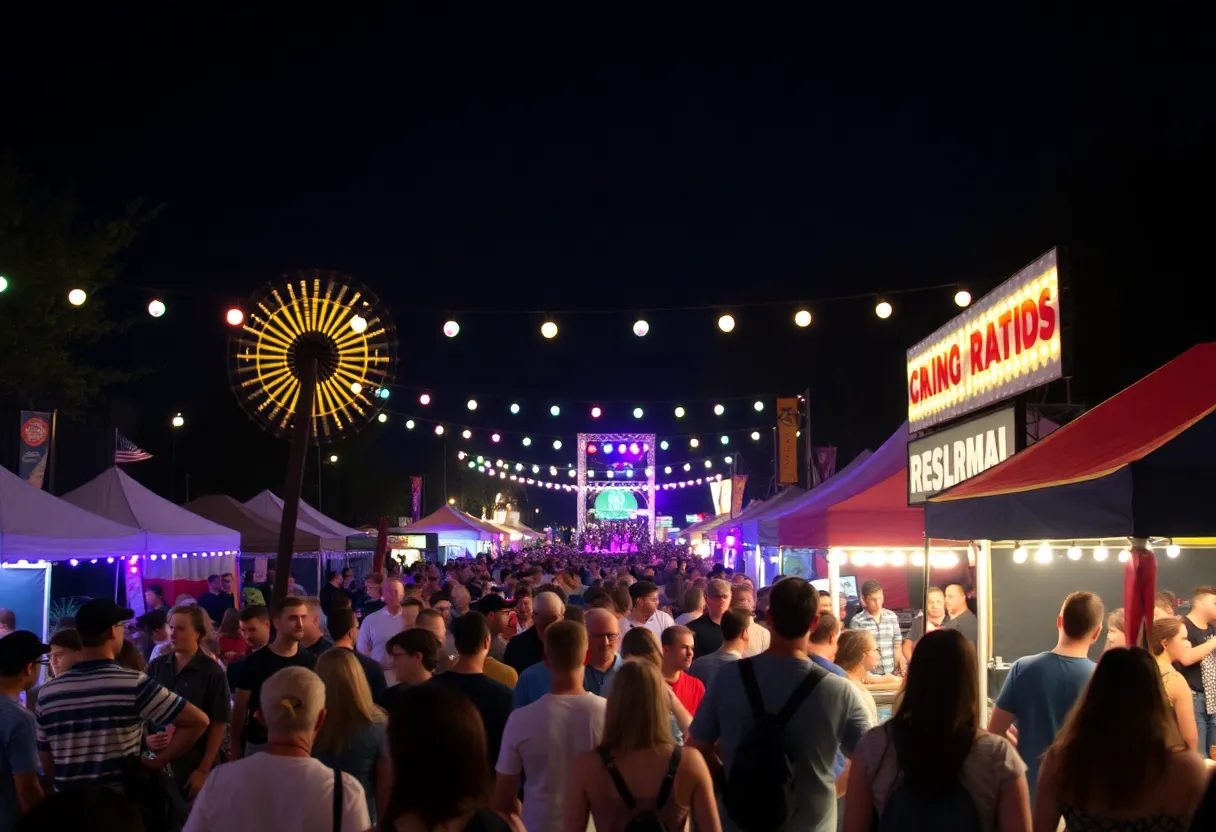 Crowd enjoying live music at Grand Rapids festival
