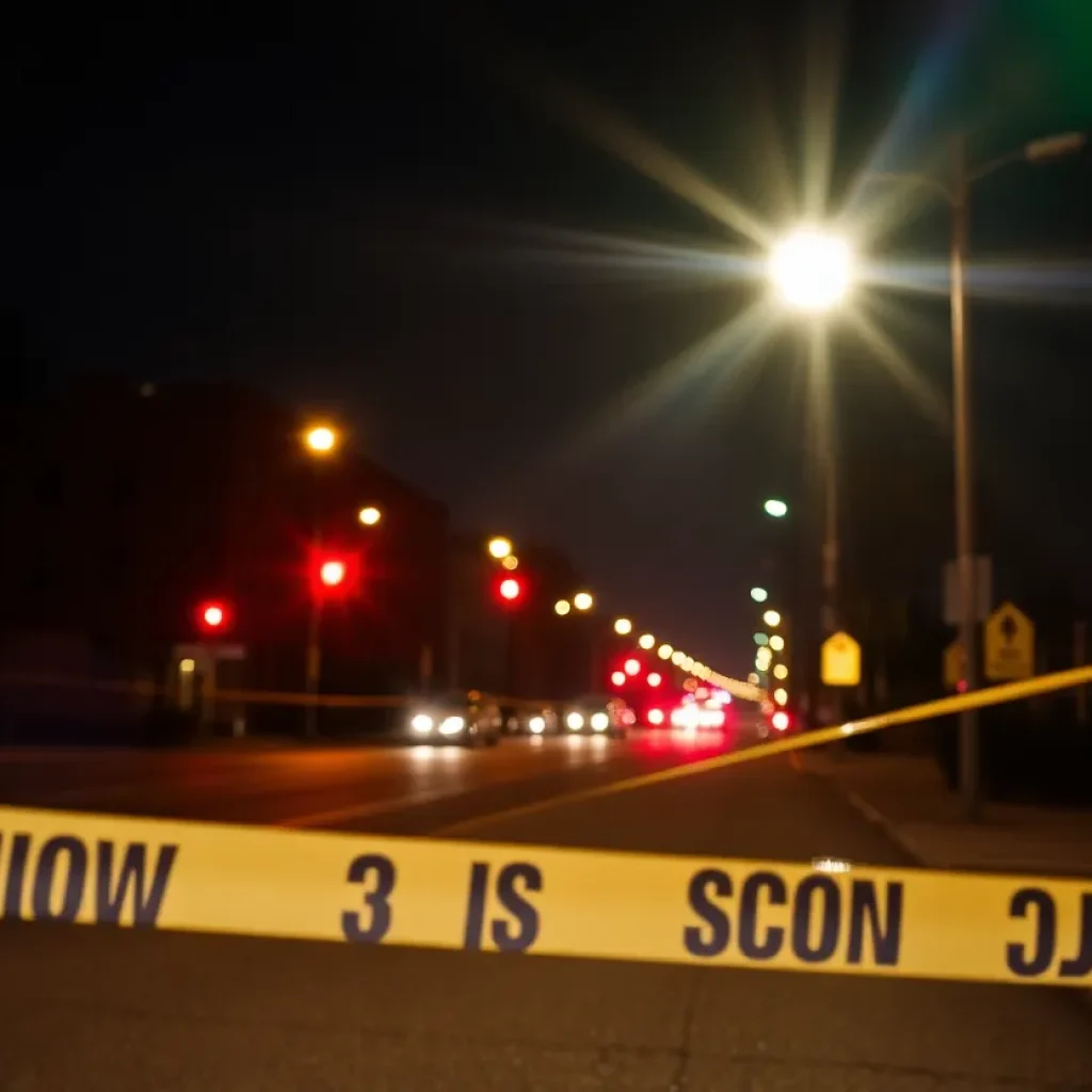 Police lights at a crime scene in Grand Rapids