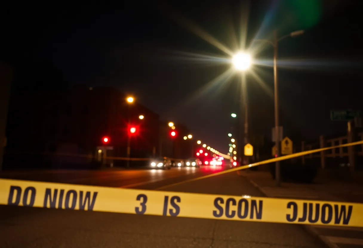 Police lights at a crime scene in Grand Rapids
