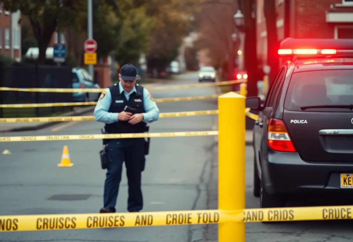 Police investigating a crime scene in Grand Rapids