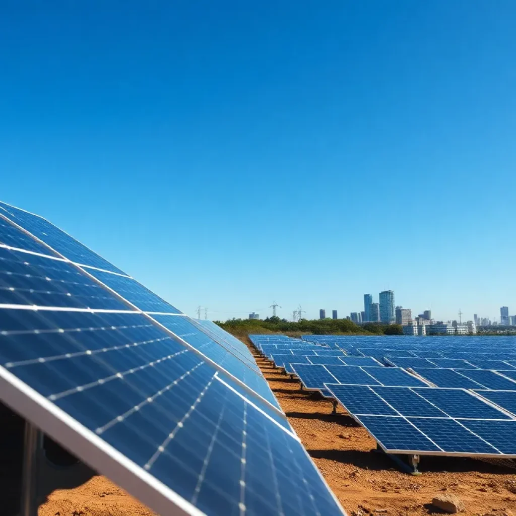 Solar panels at the former Butterworth Landfill in Grand Rapids