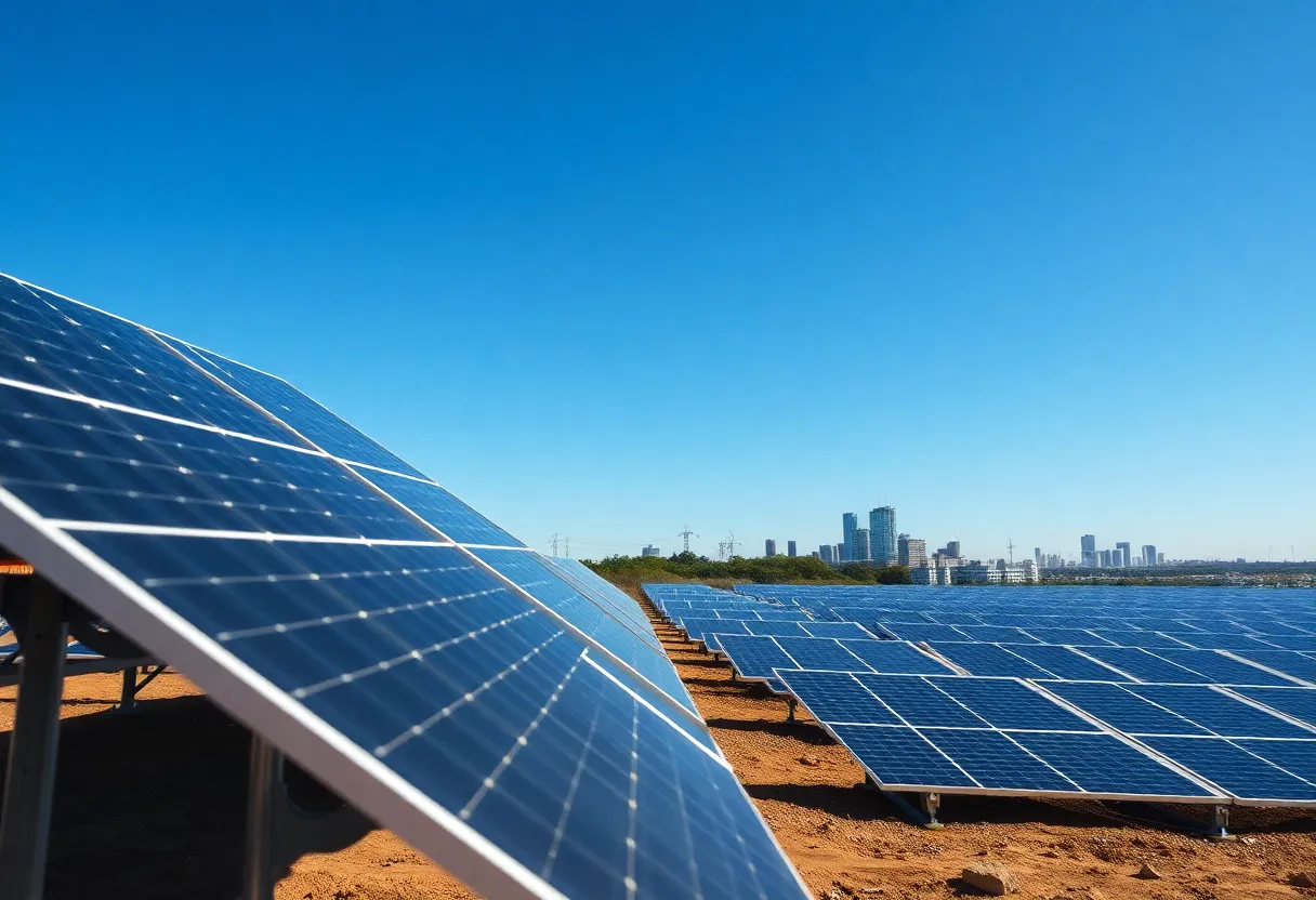 Solar panels at the former Butterworth Landfill in Grand Rapids
