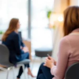 Abstract image representing trust in therapy with blurred figures