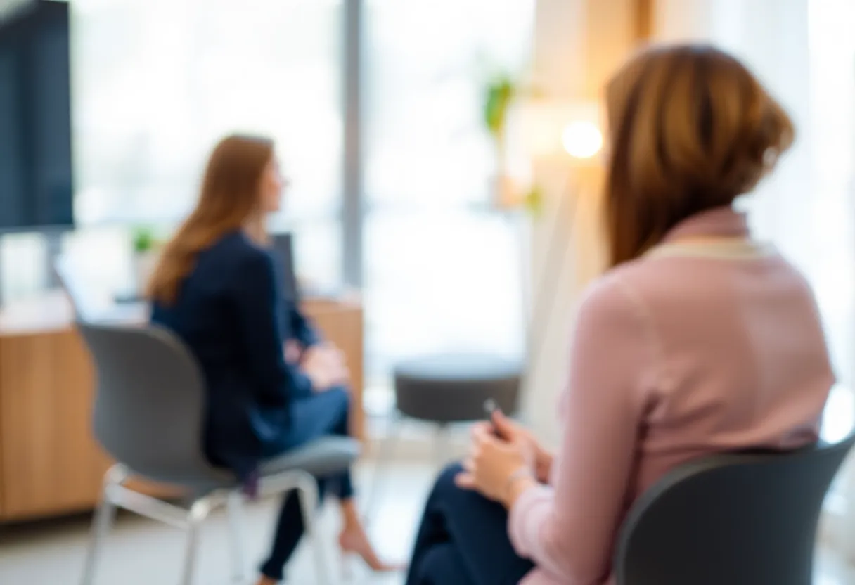 Abstract image representing trust in therapy with blurred figures