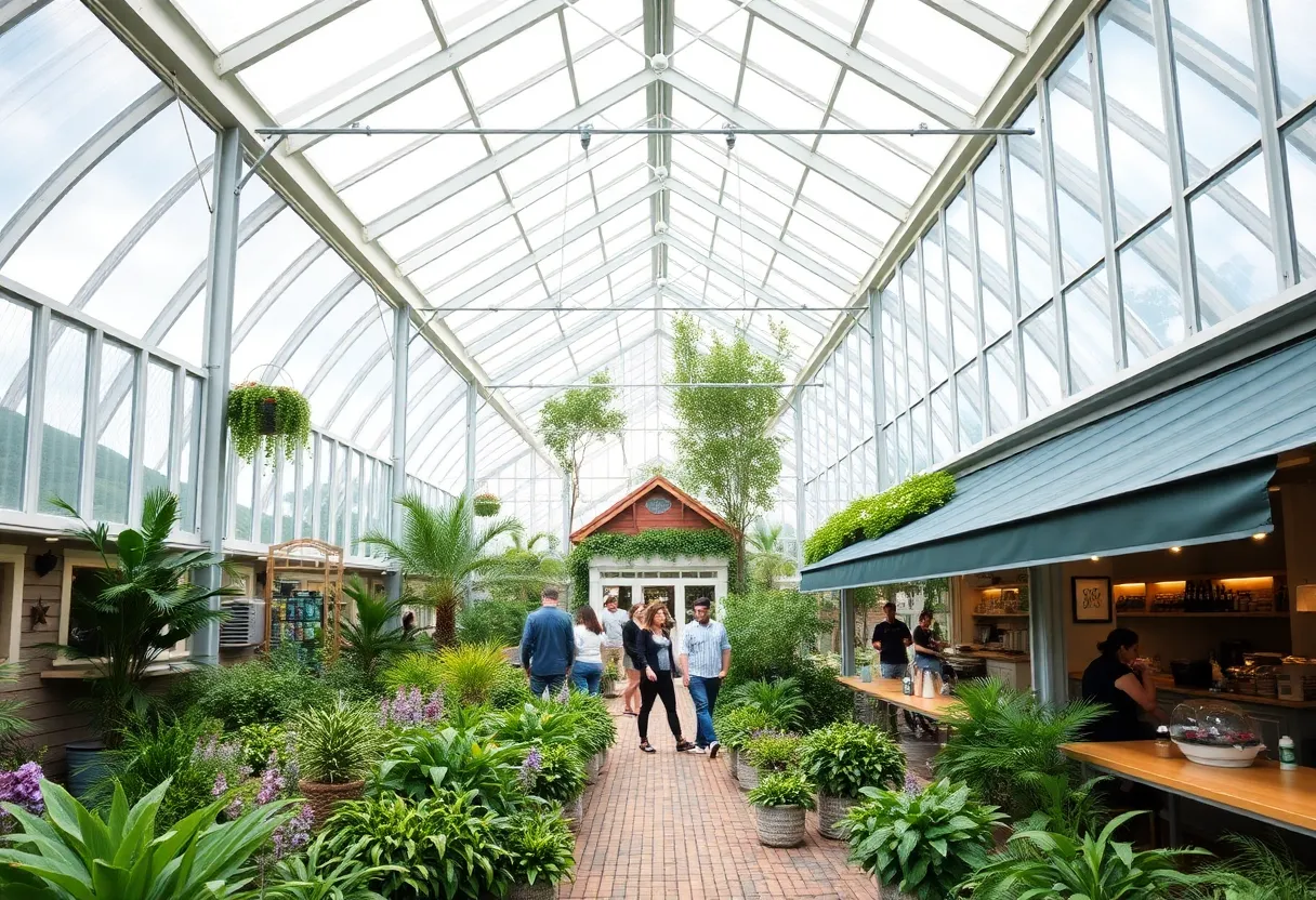 Visual representation of Graye's Greenhouse renovation with community spaces.