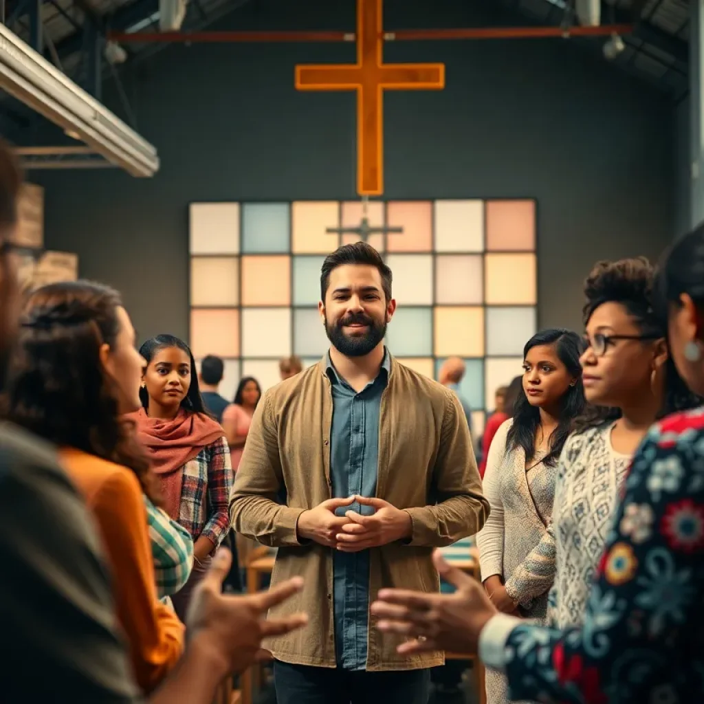 Scene from Holy Hustle film featuring a young pastor and community engagement