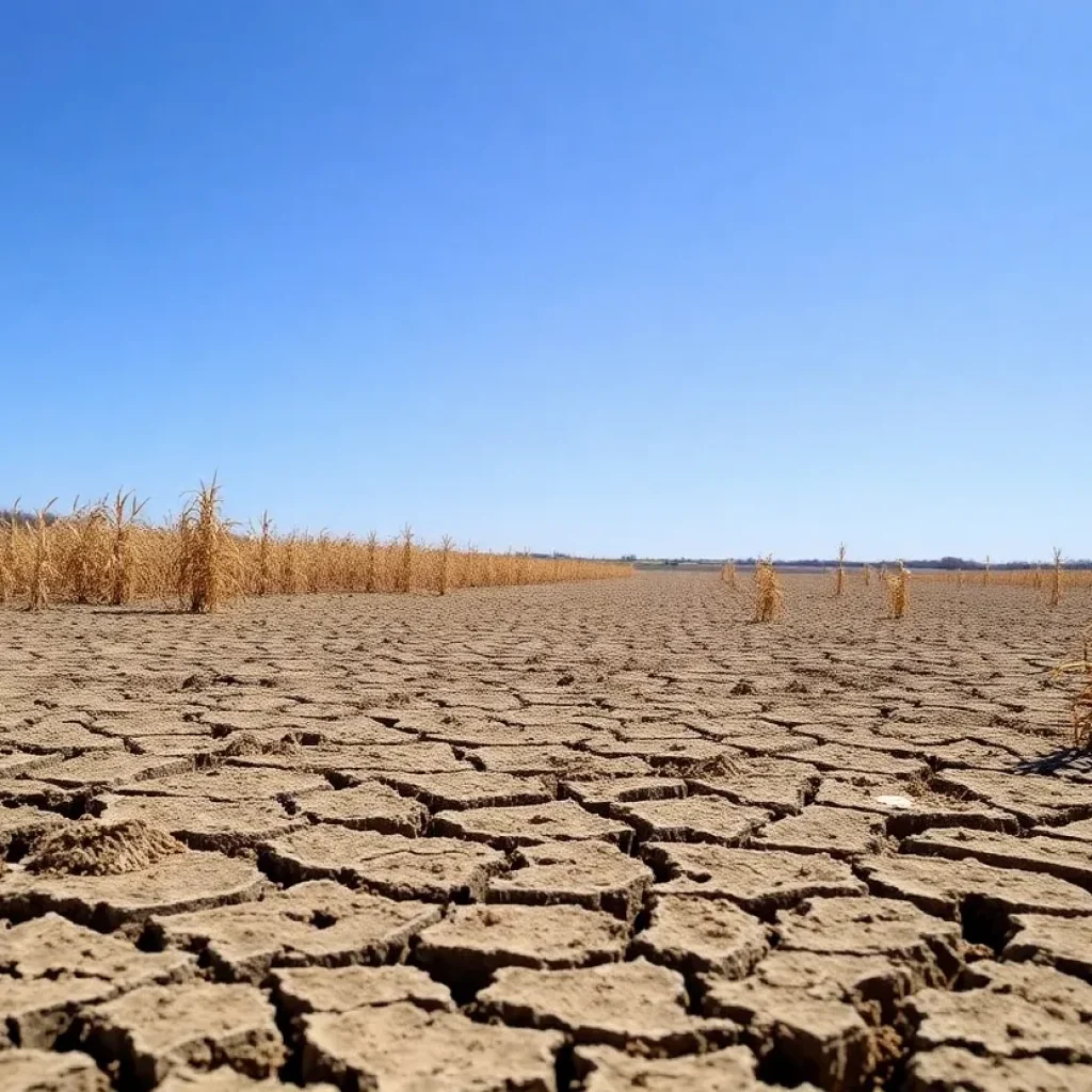 Drought-stricken farmland in Michigan