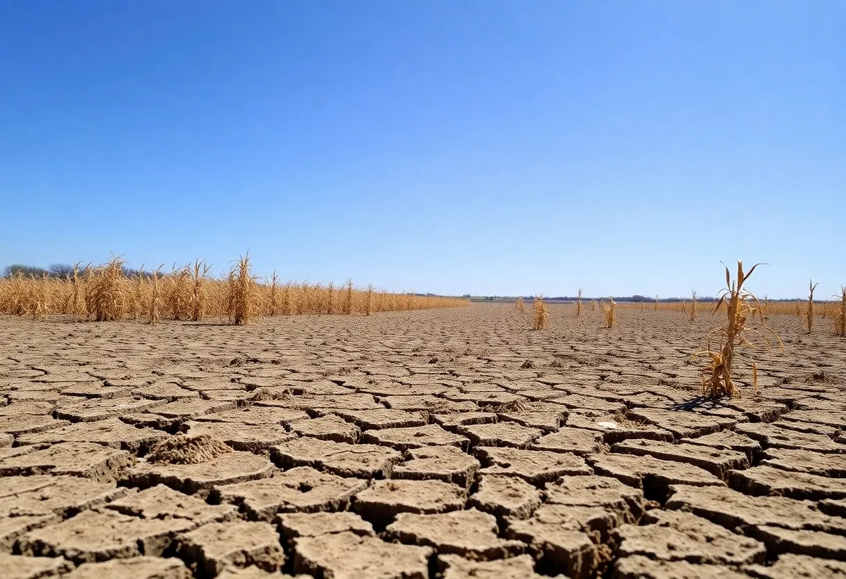 Drought-stricken farmland in Michigan