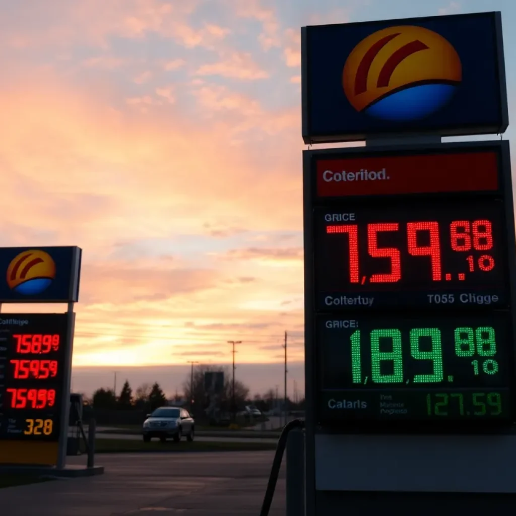 Gas prices displayed at a Michigan gas station.