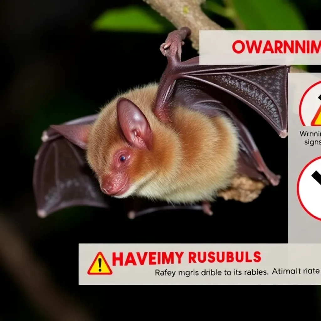 A bat in its natural habitat, representing rabies awareness.