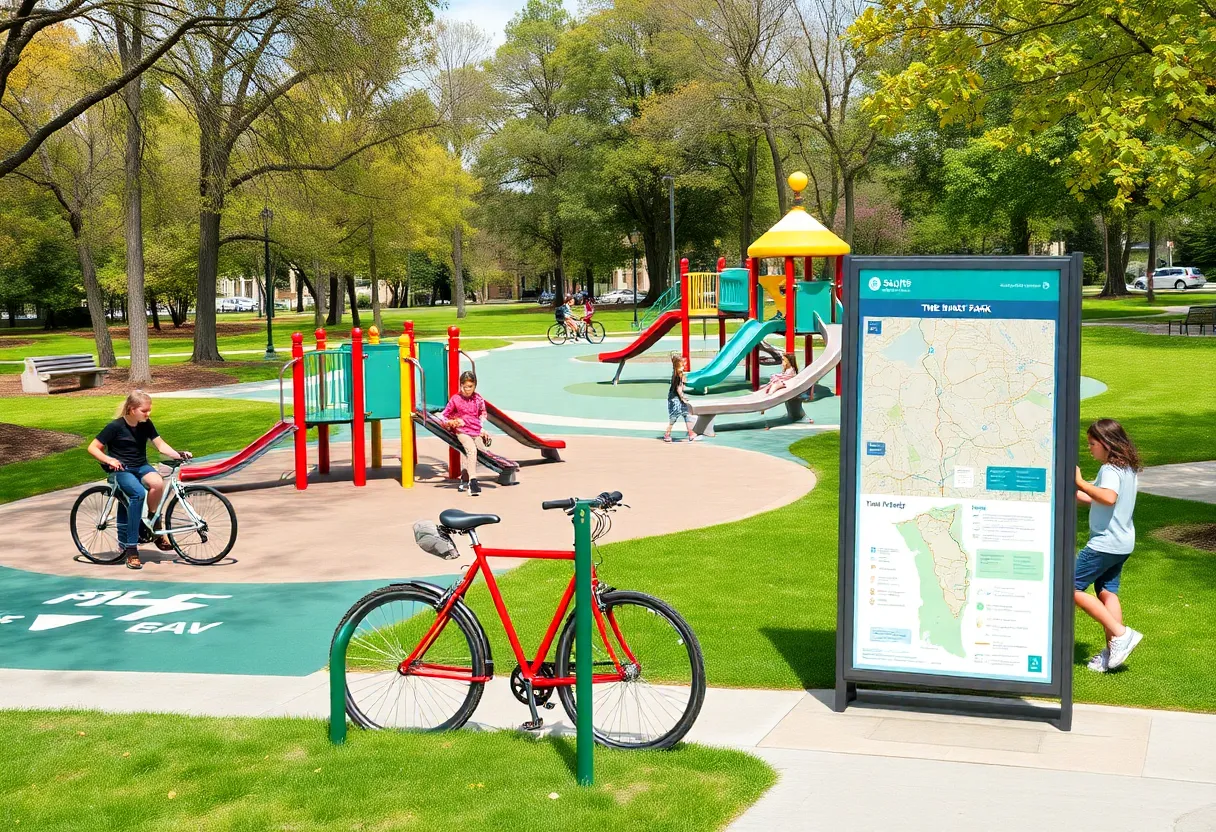 Modern playground and park facilities at Rondo Street Station Park