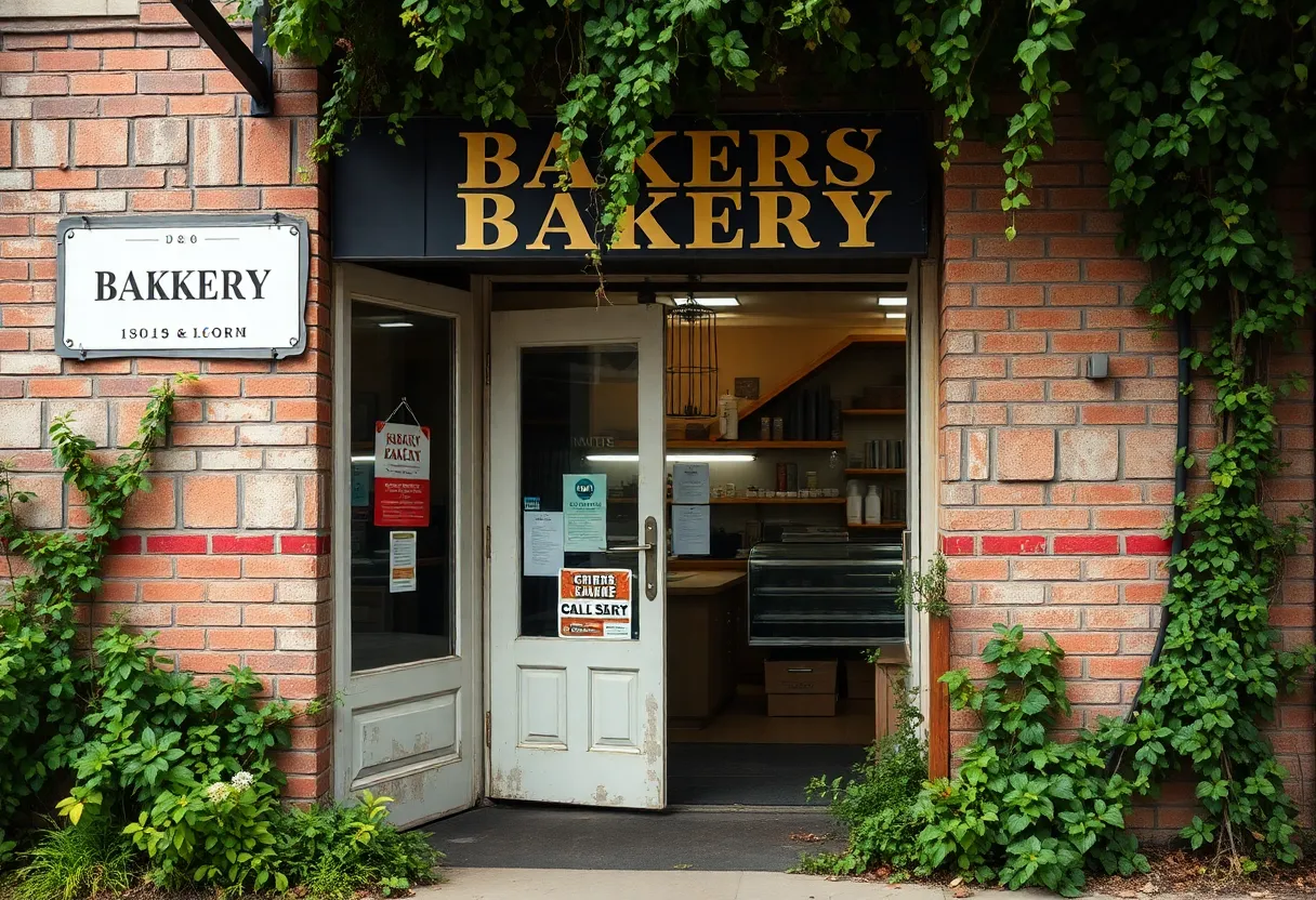 Closed West Fenkell Bakery with renovation scaffolding