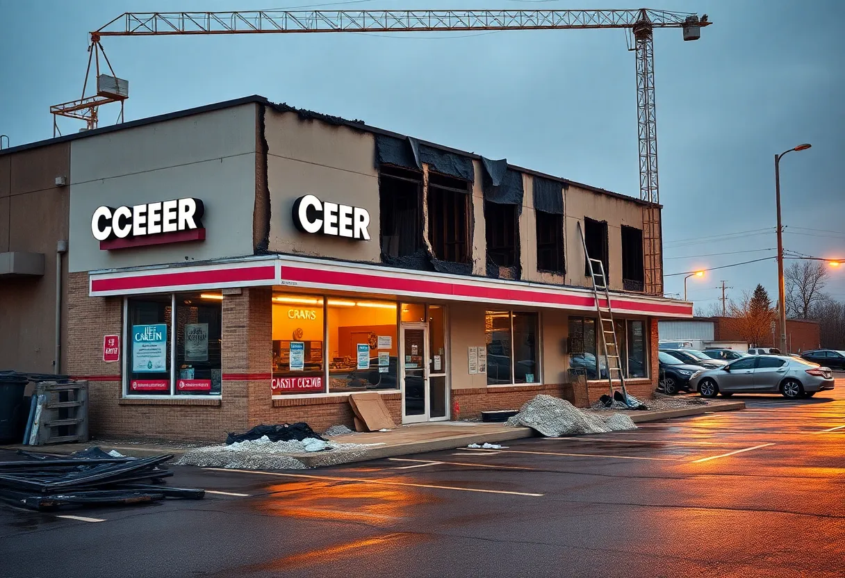 Renovation in progress for an ice cream shop