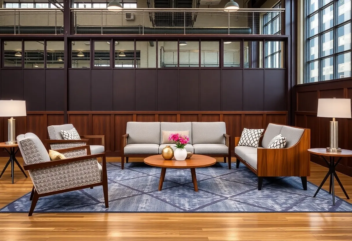 Modern seating designs by American Seating Co. showcased in a contemporary setting.