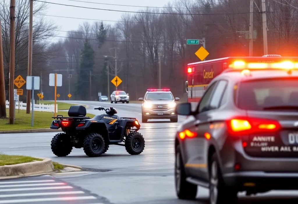 Emergency response at an ATV rollover crash site
