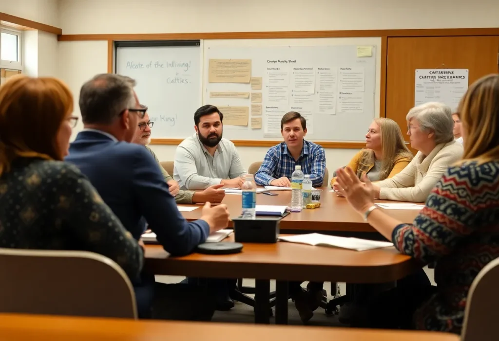 Group of educators and board members discussing education