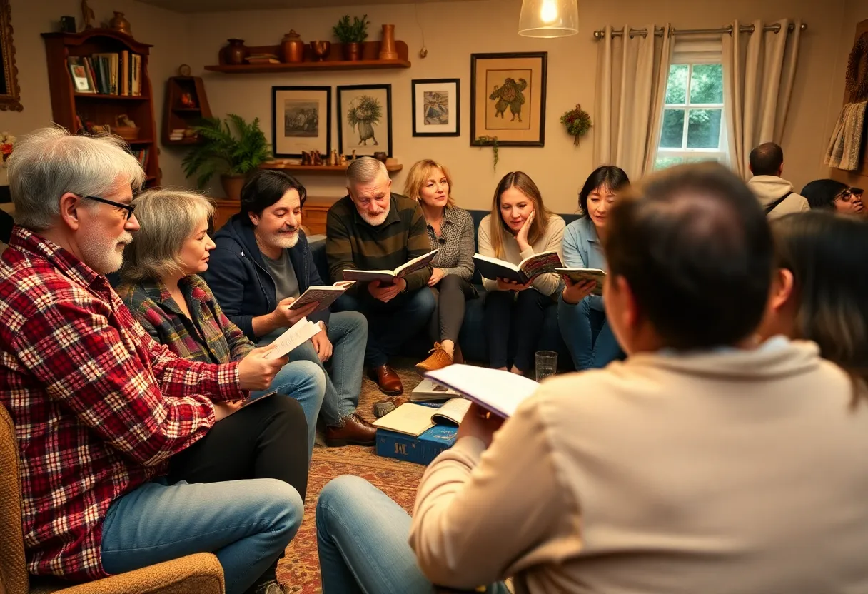 Participants engaging in a storytelling event in West Michigan