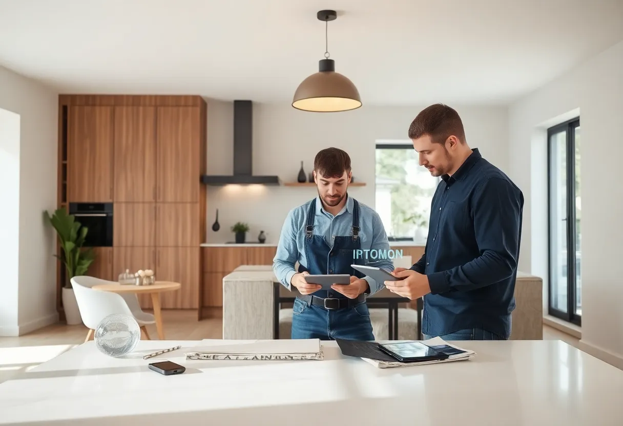 A modern home renovation displaying advanced technology and tools.