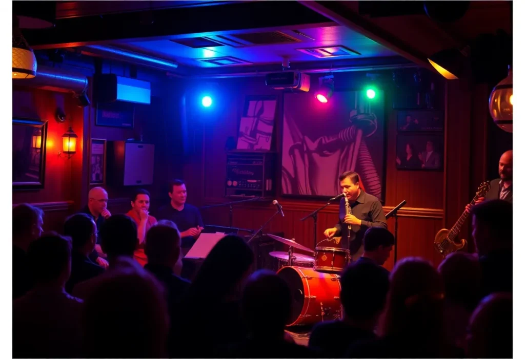 Evidence Jazz band performing live at a lounge
