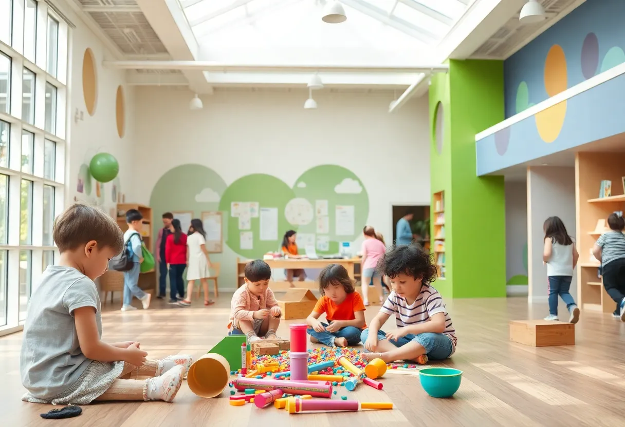 Concept art of a community space for the Grand Haven Children's Museum