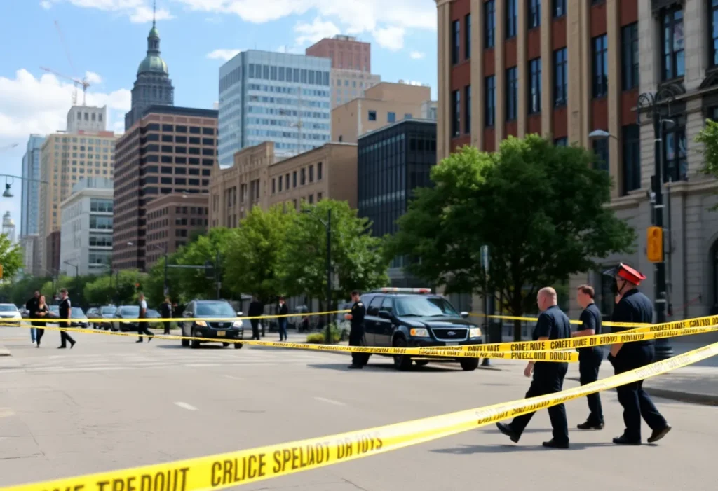 Police investigation scene in Grand Rapids related to crime