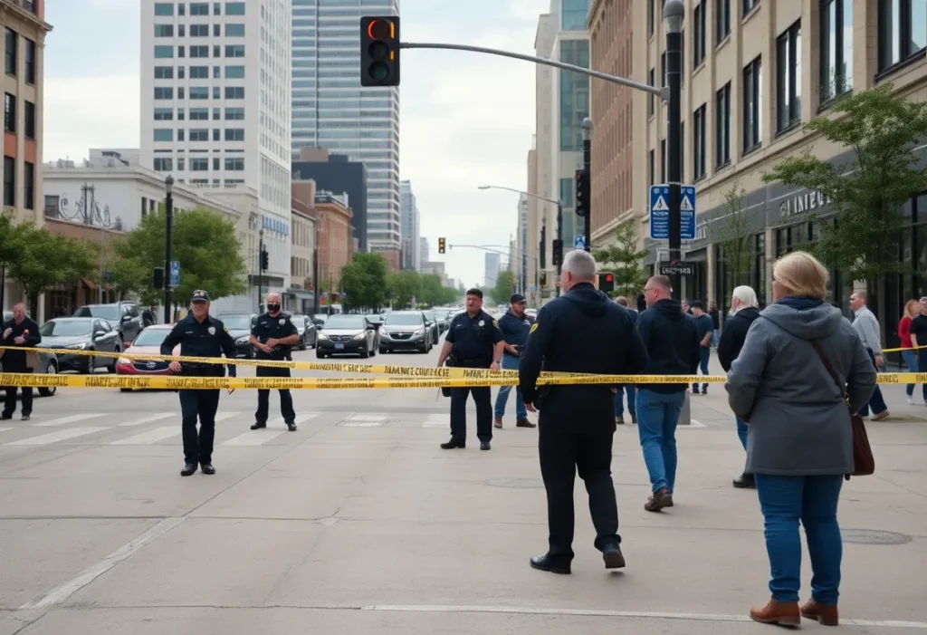 Police investigation at a crime scene in Grand Rapids.