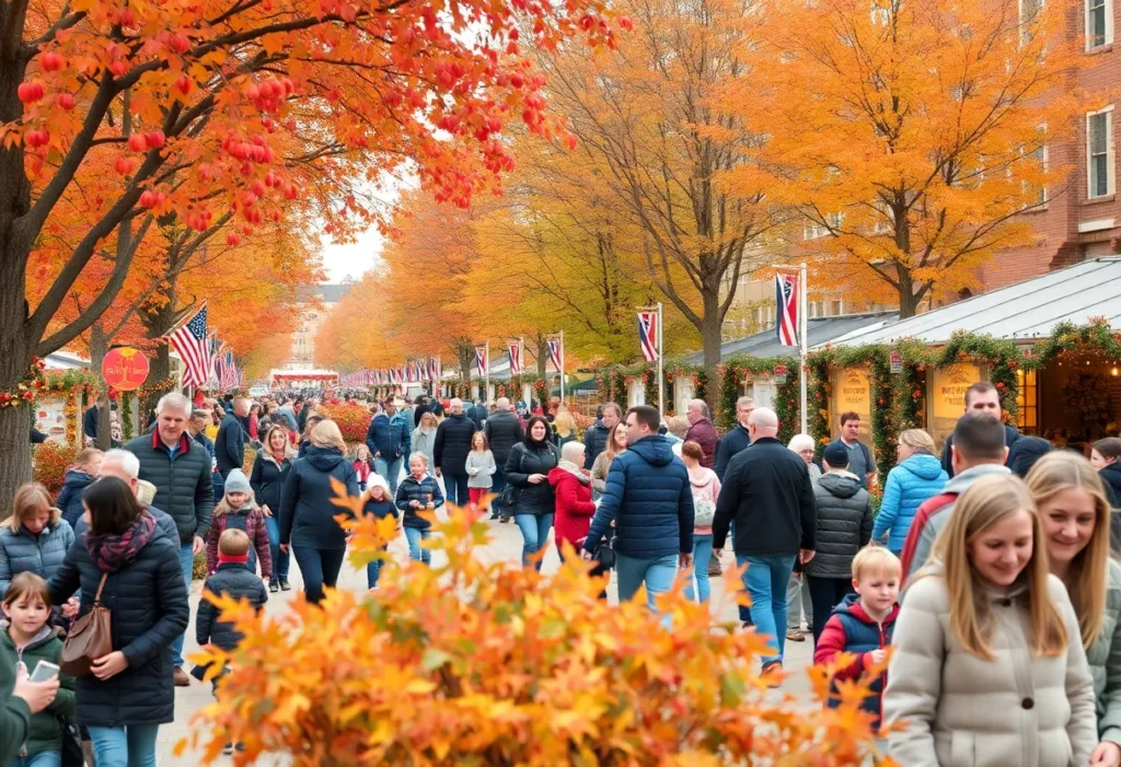 Families enjoying fall events in Grand Rapids with colorful autumn scenery.