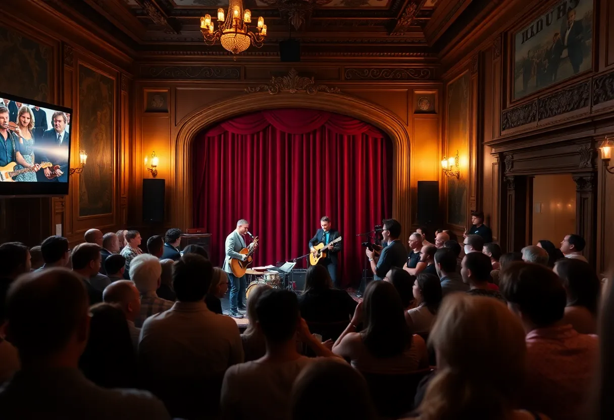 Cameron Blake performing live at the album release event for Saffron at Wealthy Street Theatre.