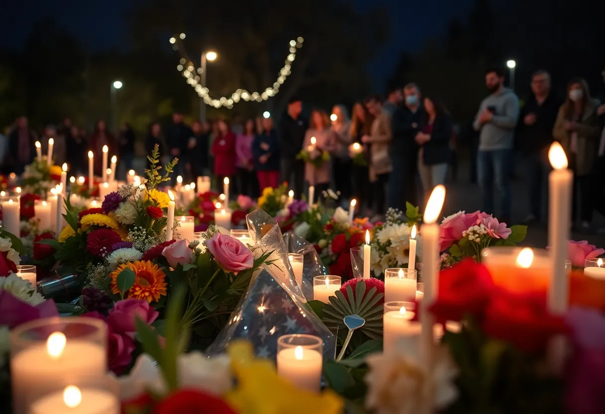 Candlelight memorial for a young victim of gun violence in Grand Rapids.