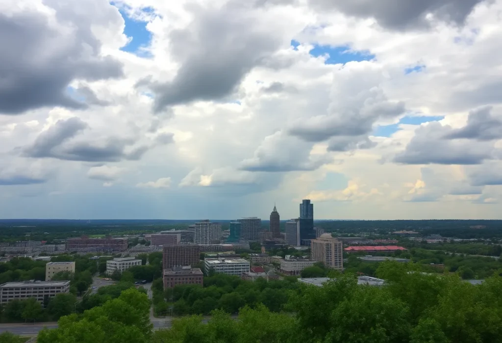 Scenic view of Grand Rapids with changing weather patterns