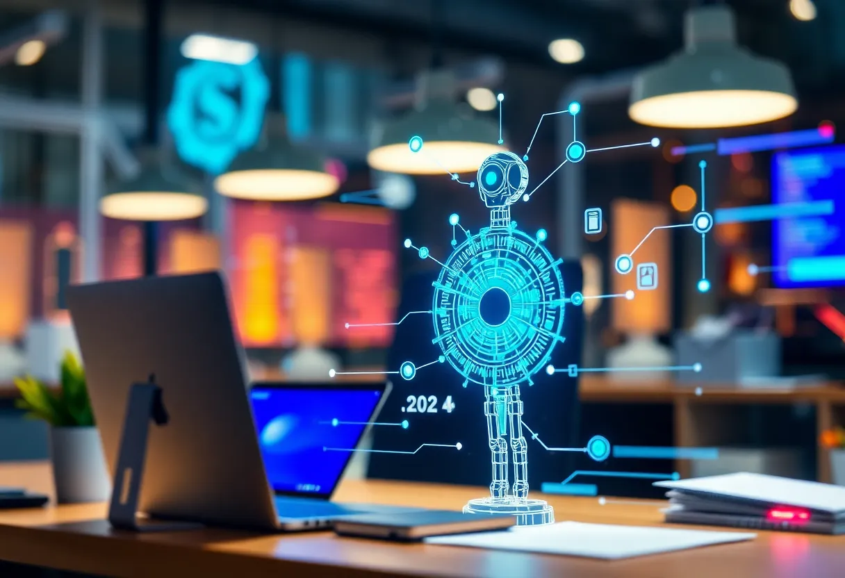 Visual representation of artificial intelligence affecting the workplace